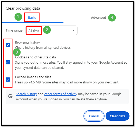 Clearing Cache and Cookies – GCA Student & Family Help Center
