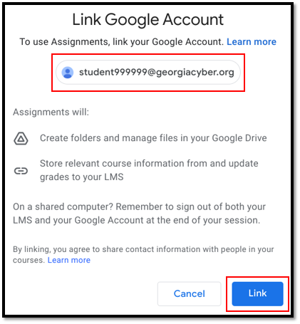 CanvasStudentGoogleAssignmentLinkConfirmation.png